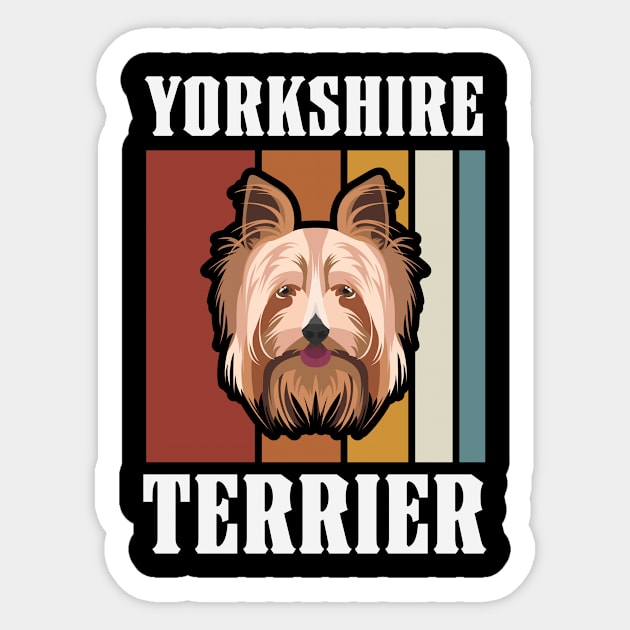 Smiling Yorkshire Terrier Retro Sticker by GreenOptix